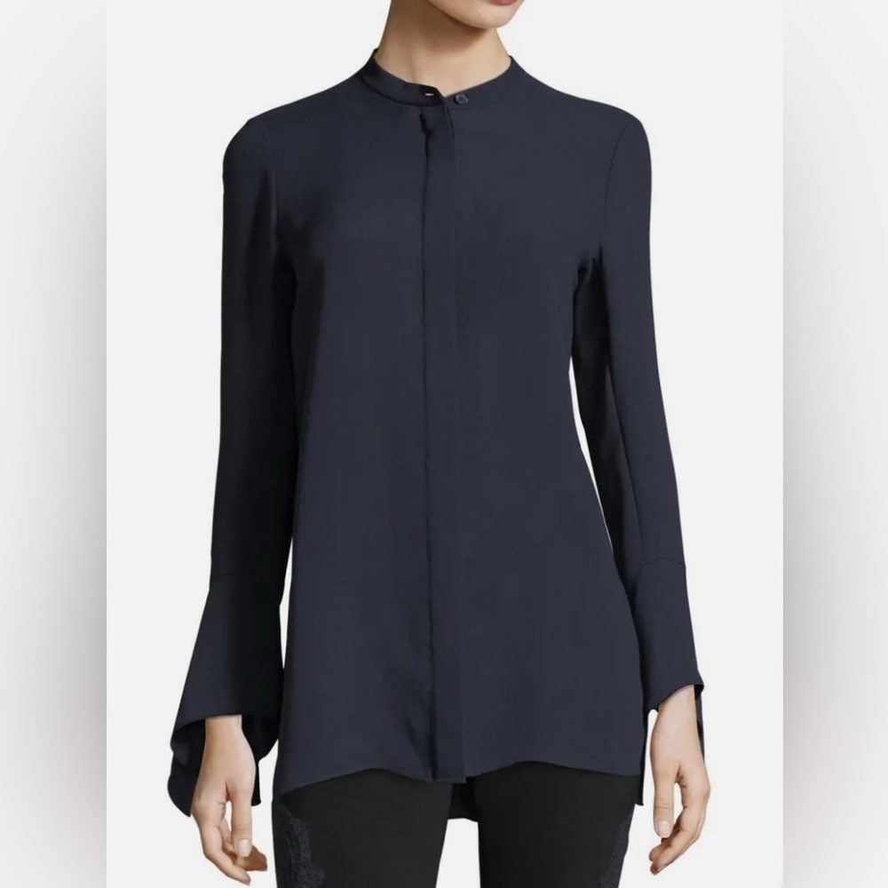 Lafayette 148 Graydon Bell Sleeve Silk Blouse